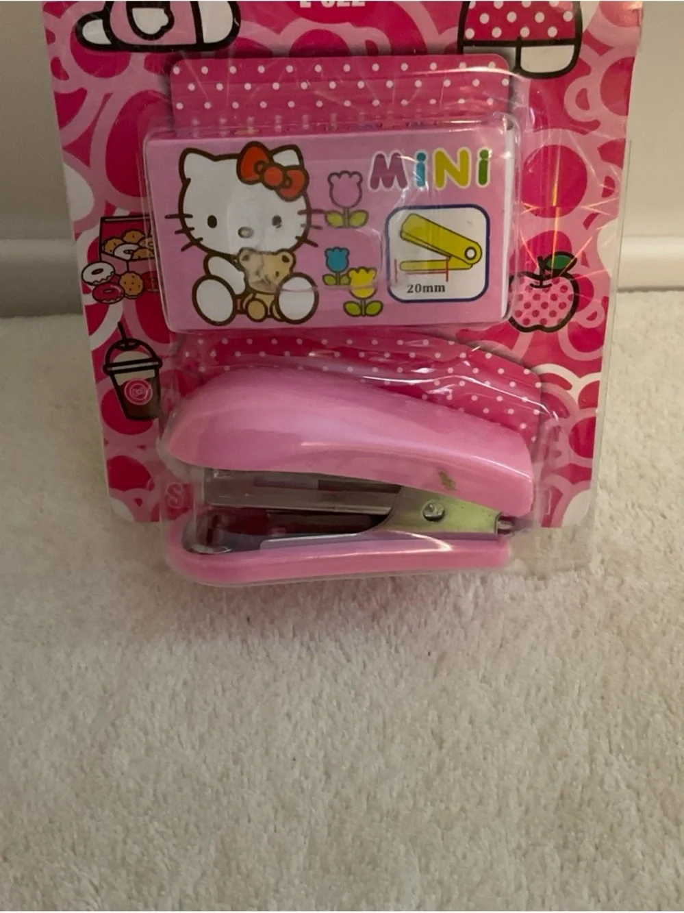 Hello Kitty Pink Mini Stapler with Decorative Card